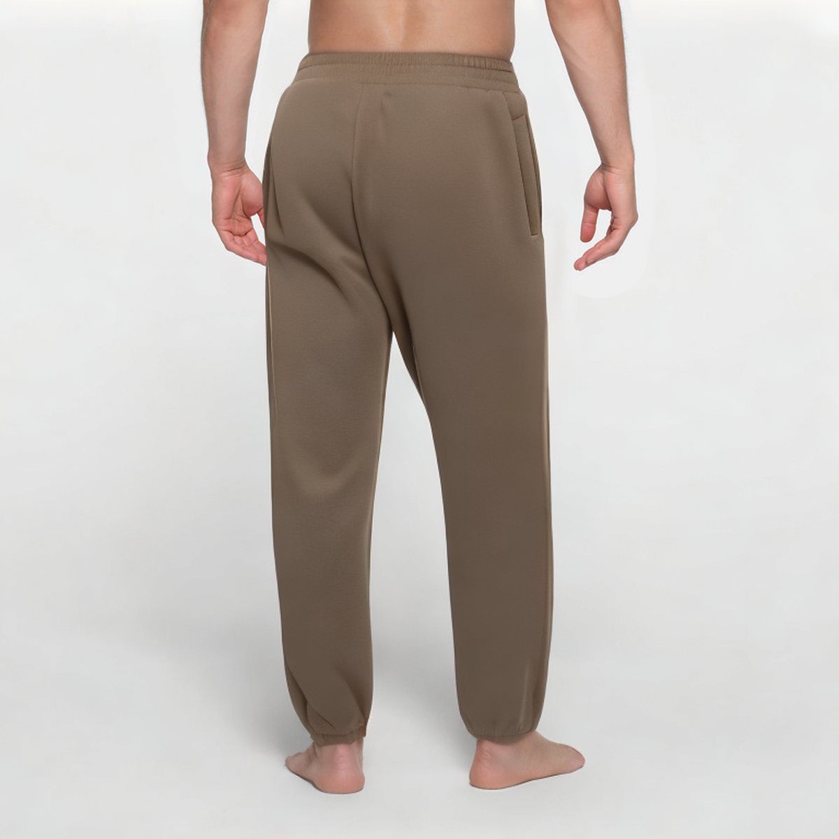 Brown anti-pilling thick men's track pants