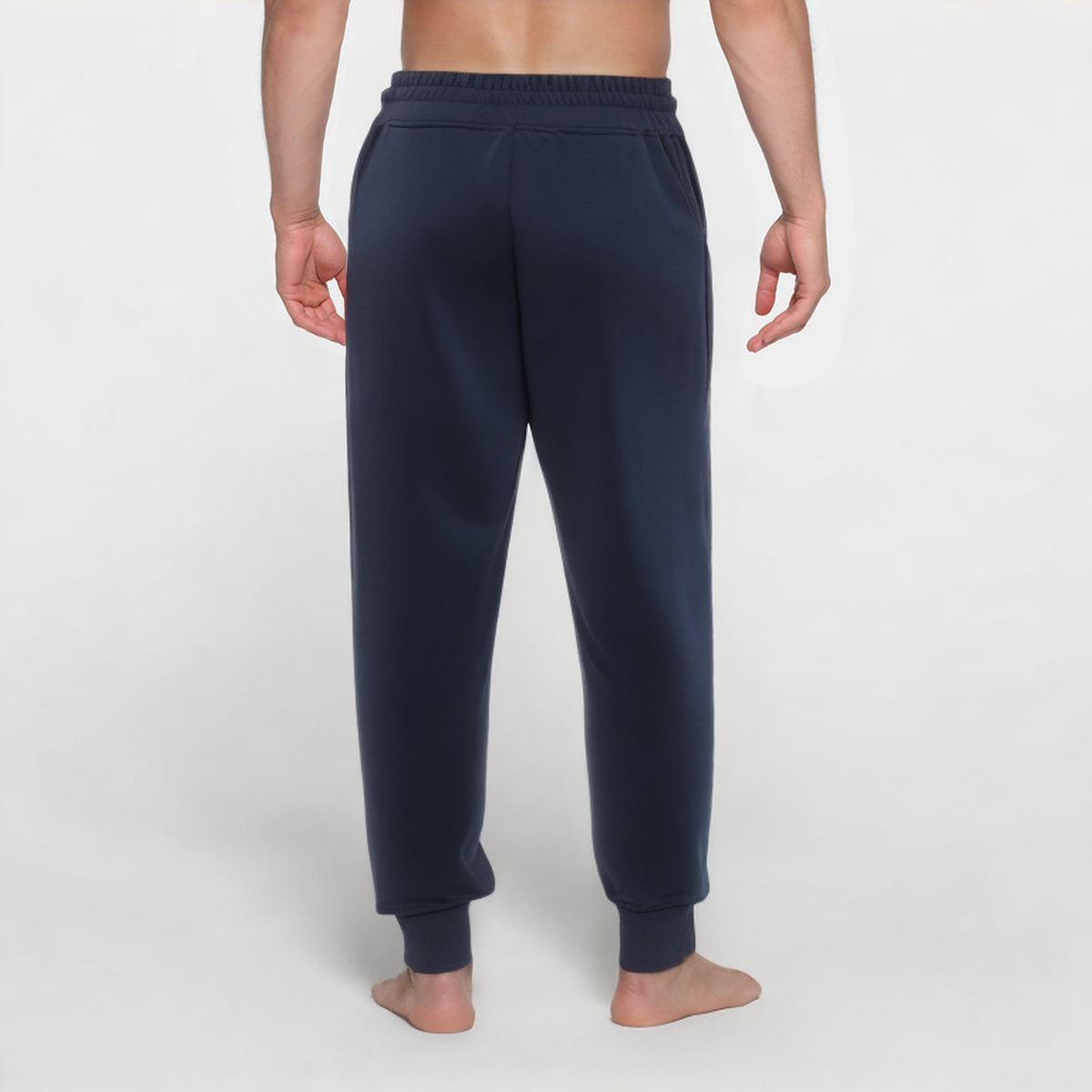 Blue slim fit cotton men's sports trousers