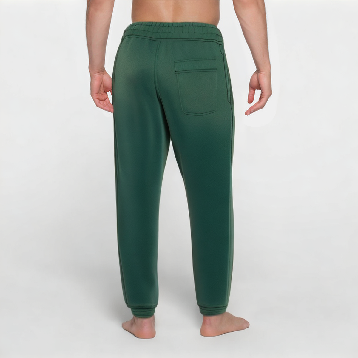 Green retro thickened men's sports trousers