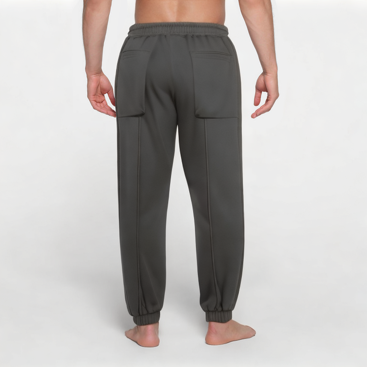 Dark grey thickened men's sports trousers