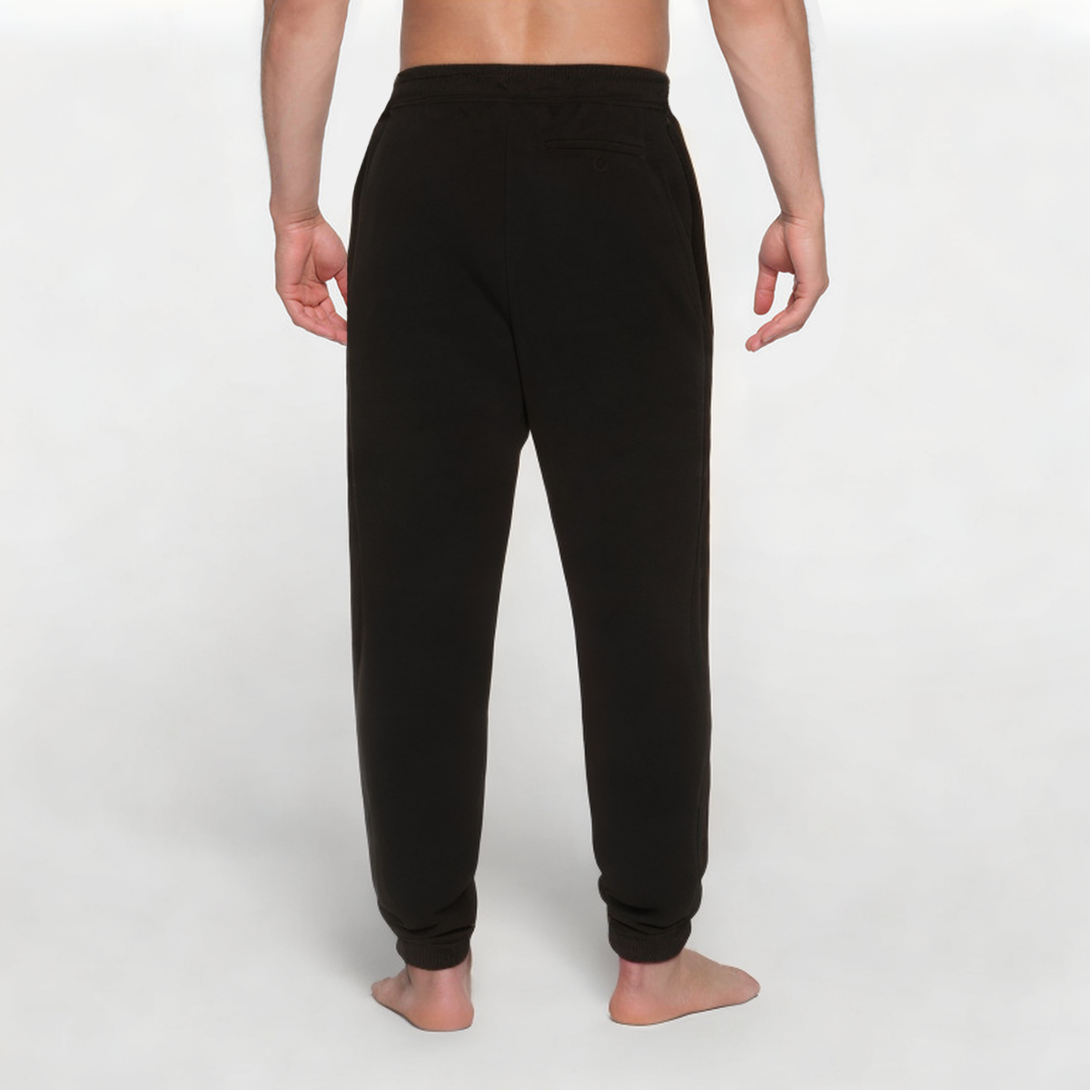 Black straight-leg men's sports trousers