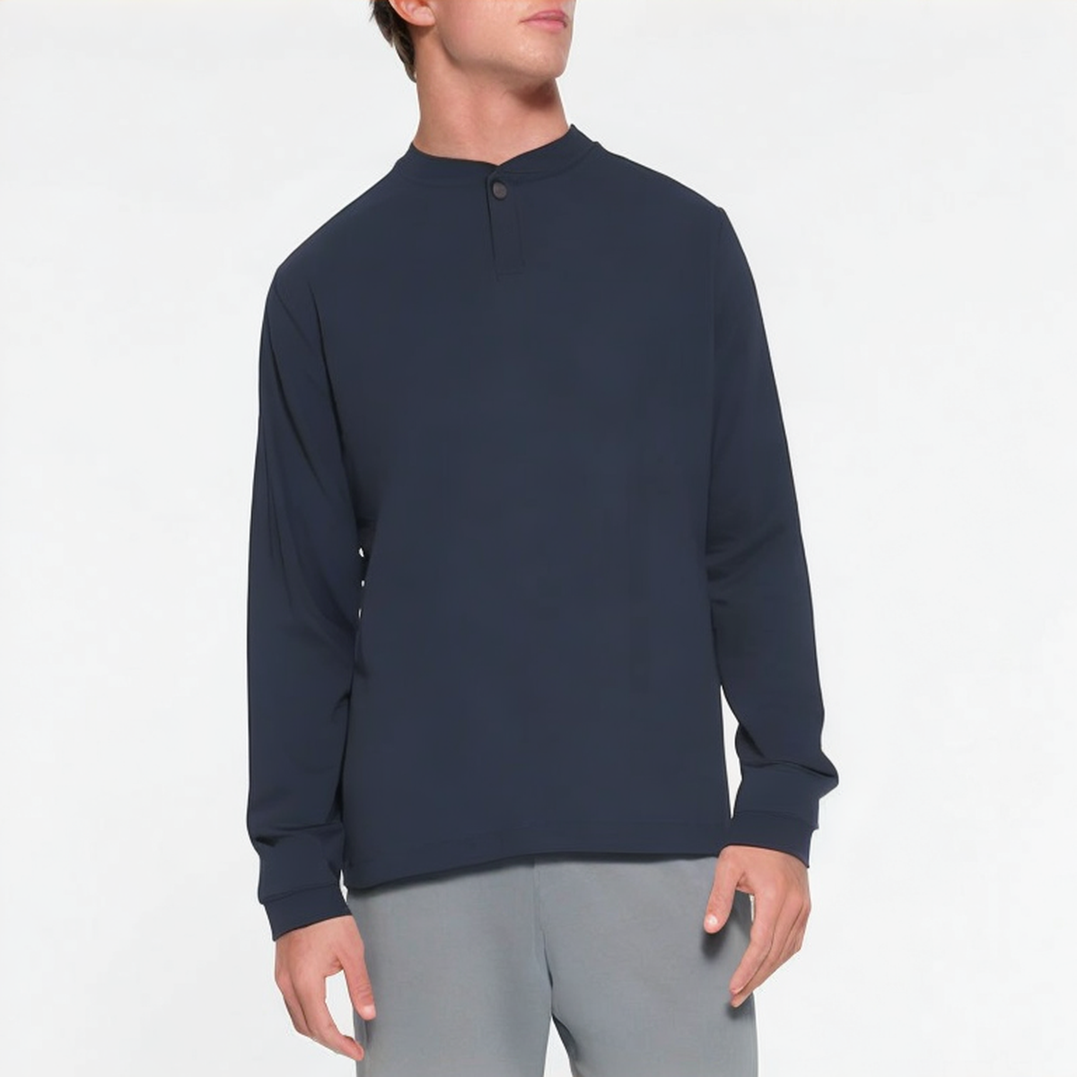 Lightweight black crew neck men's sweatshirt