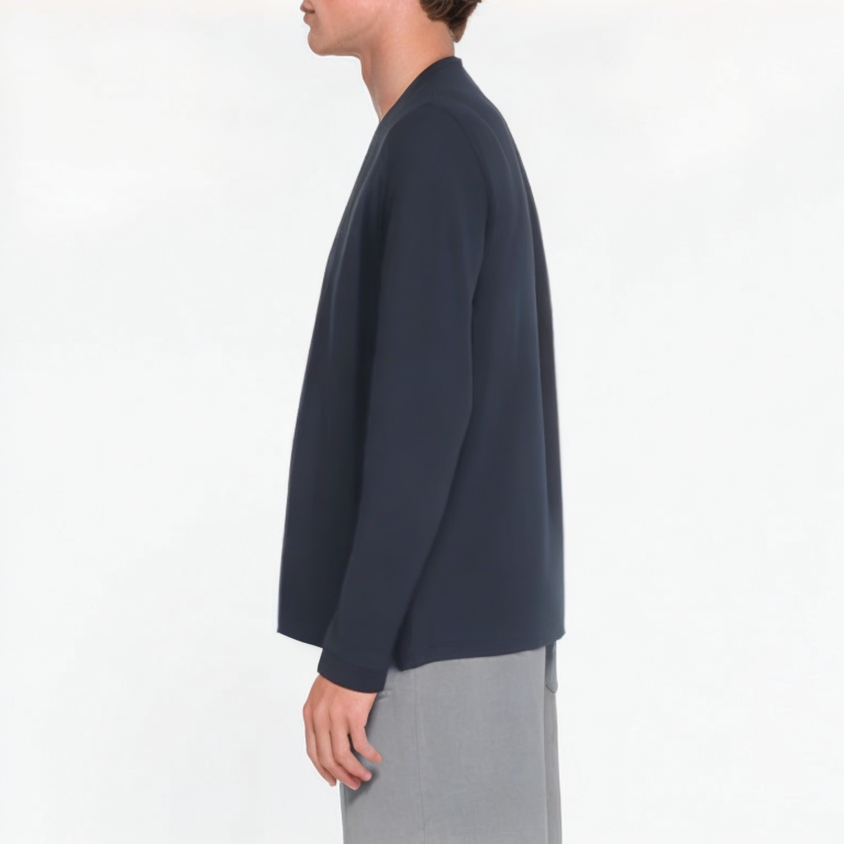 Lightweight black crew neck men's sweatshirt