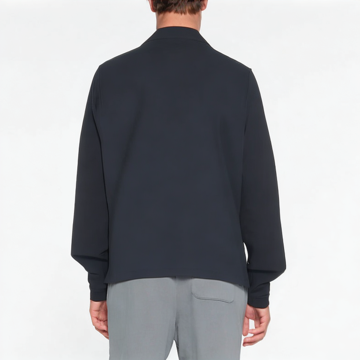 Lightweight black crew neck men's sweatshirt