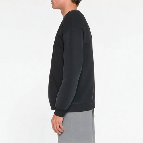 Acid-wash crew neck breathable men's sweatshirt