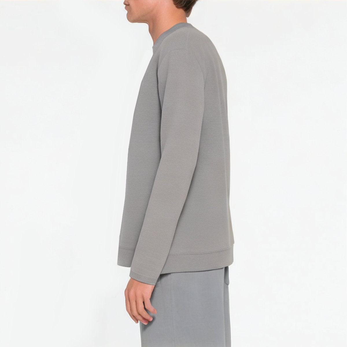 Gray crew neck lightweight men's sweatshirt