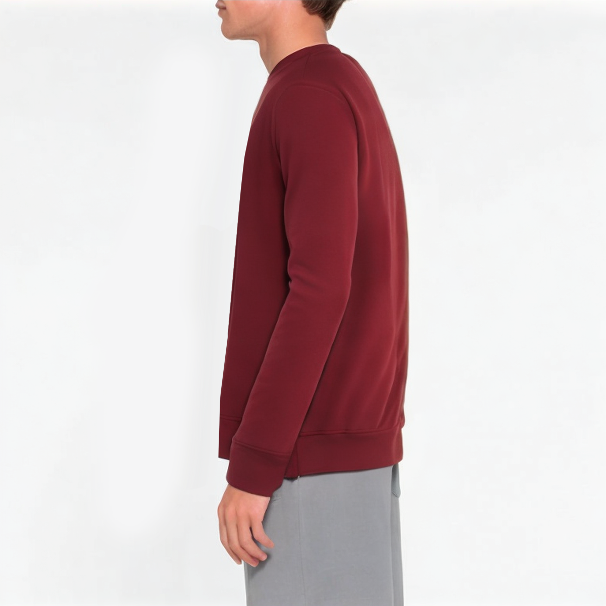 Casual solid color crew neck men's sweatshirt