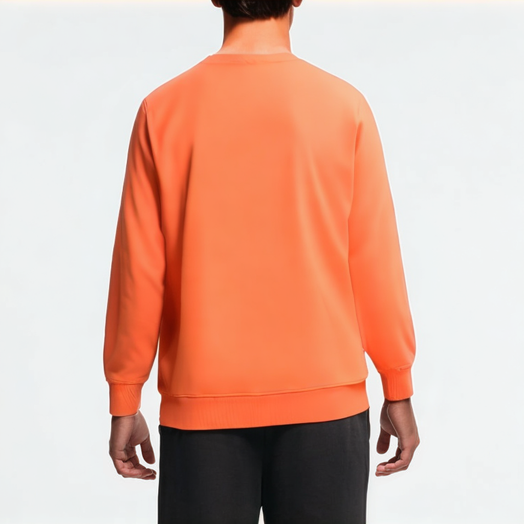 Orange long-sleeve breathable men's sweatshirt