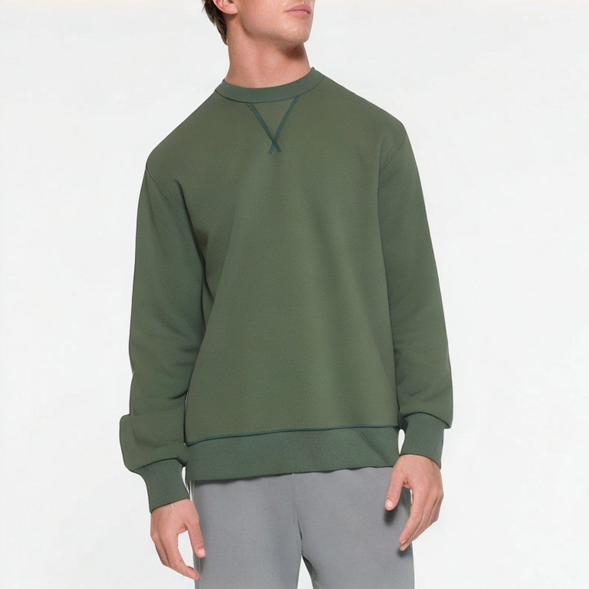 Thickened cotton solid color men's sweatshirt