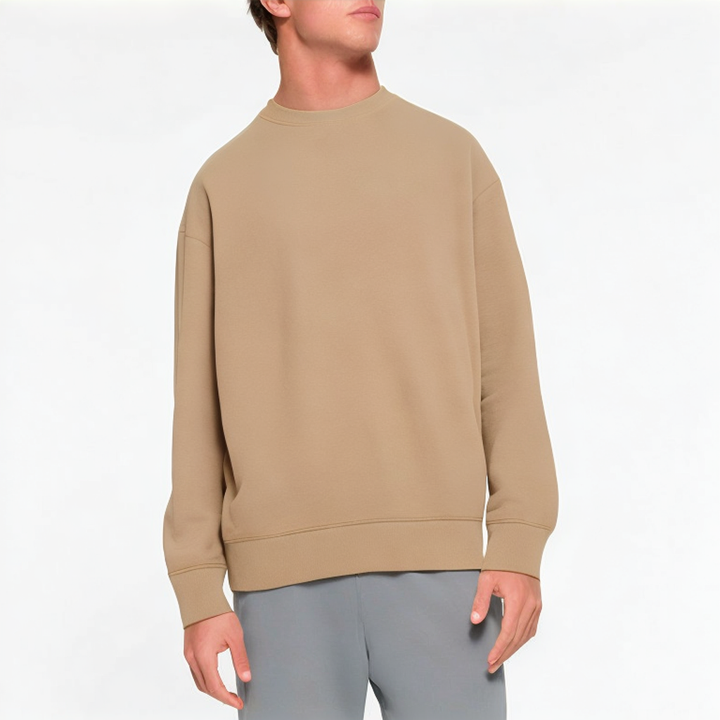 Khaki long sleeve breathable men's sweatshirt