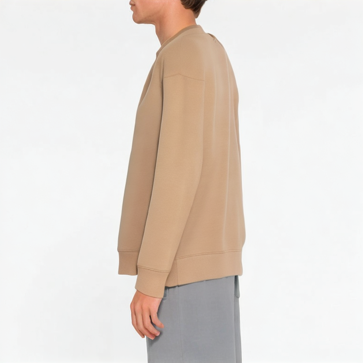 Khaki long sleeve breathable men's sweatshirt