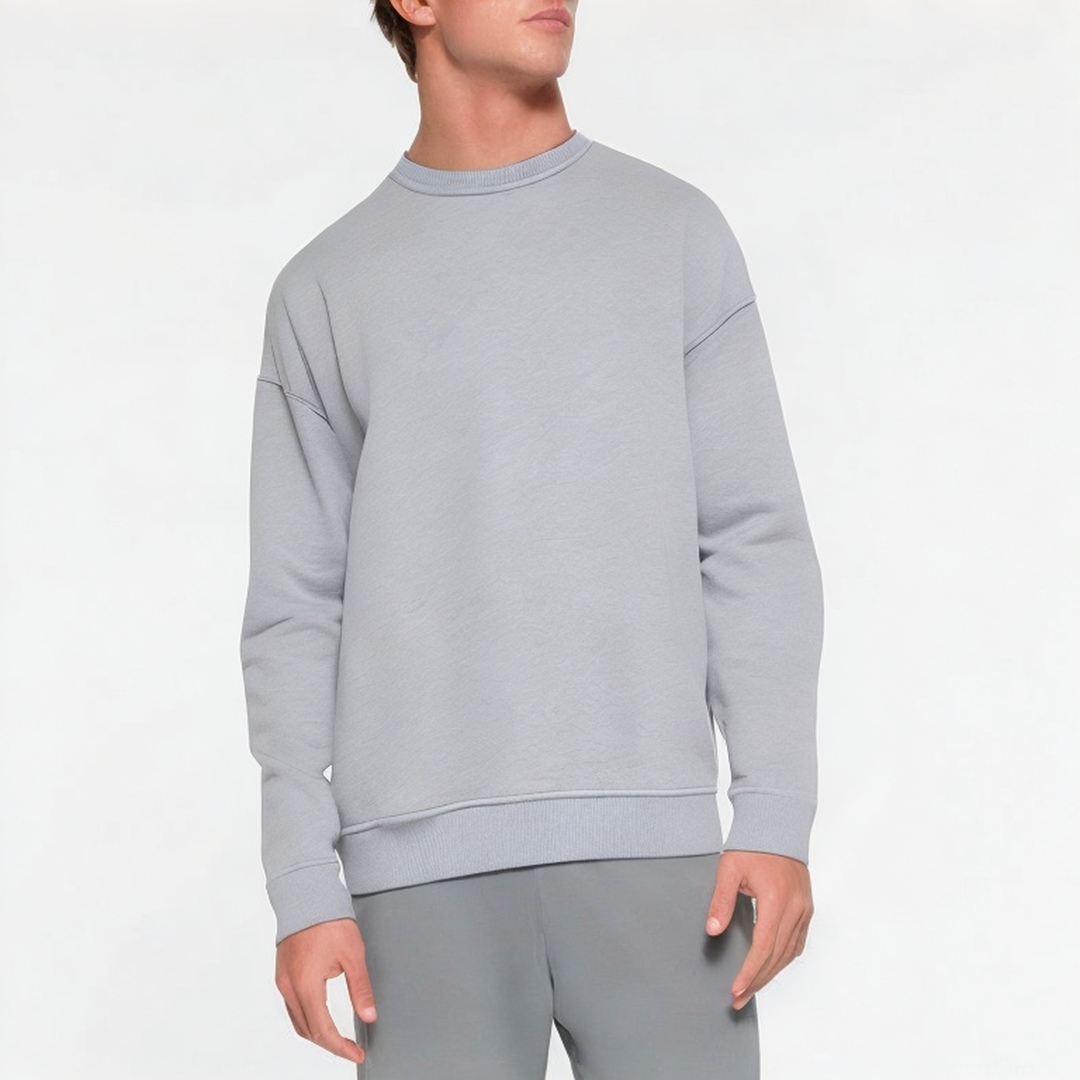 Grey loose breathable men's sweatshirt