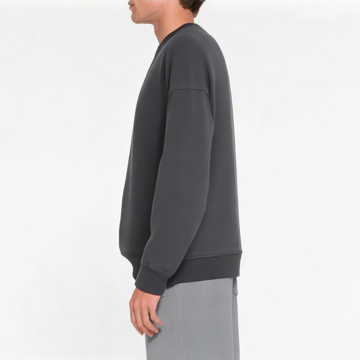 Loose solid color thickened men's sweatshirt