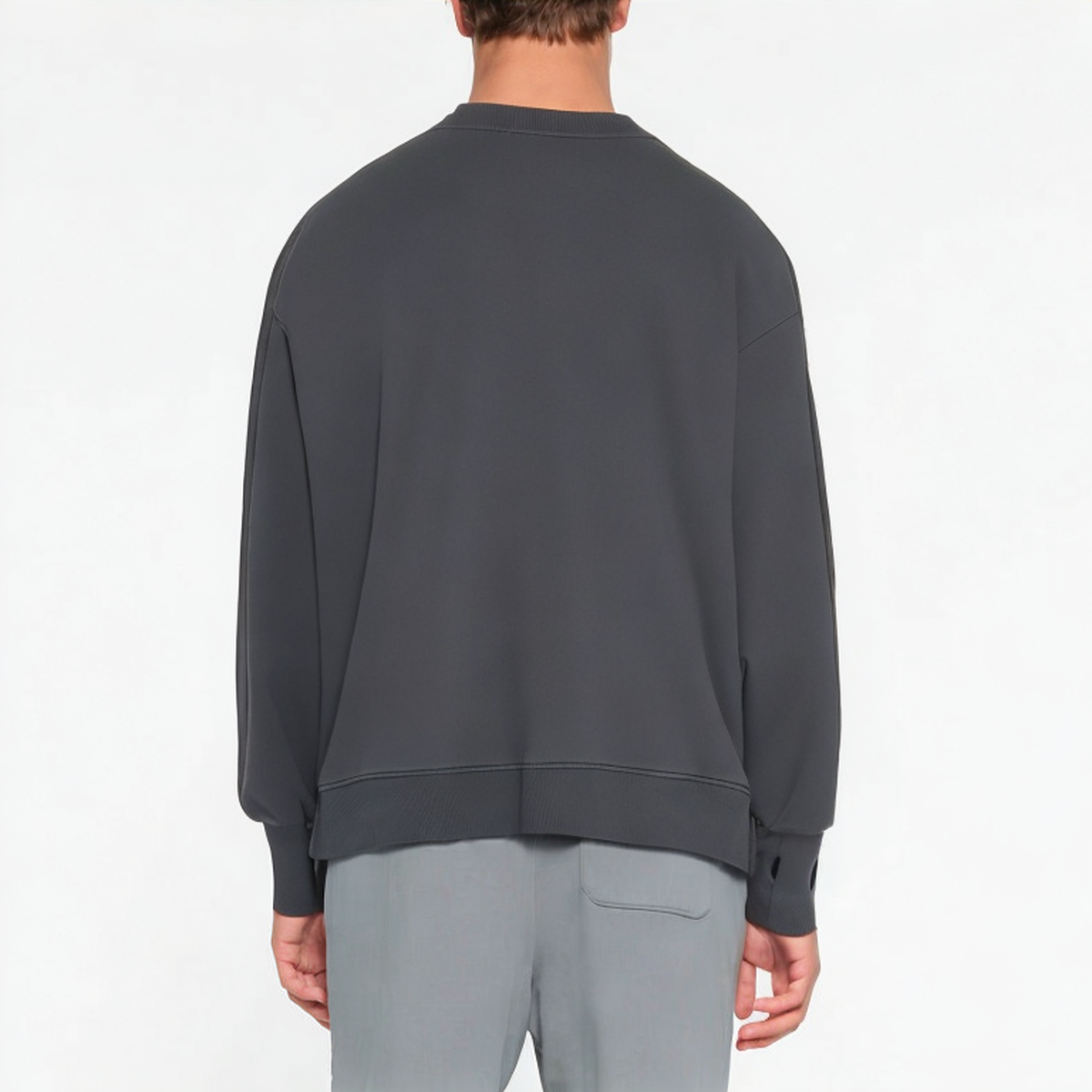 Loose solid color thickened men's sweatshirt