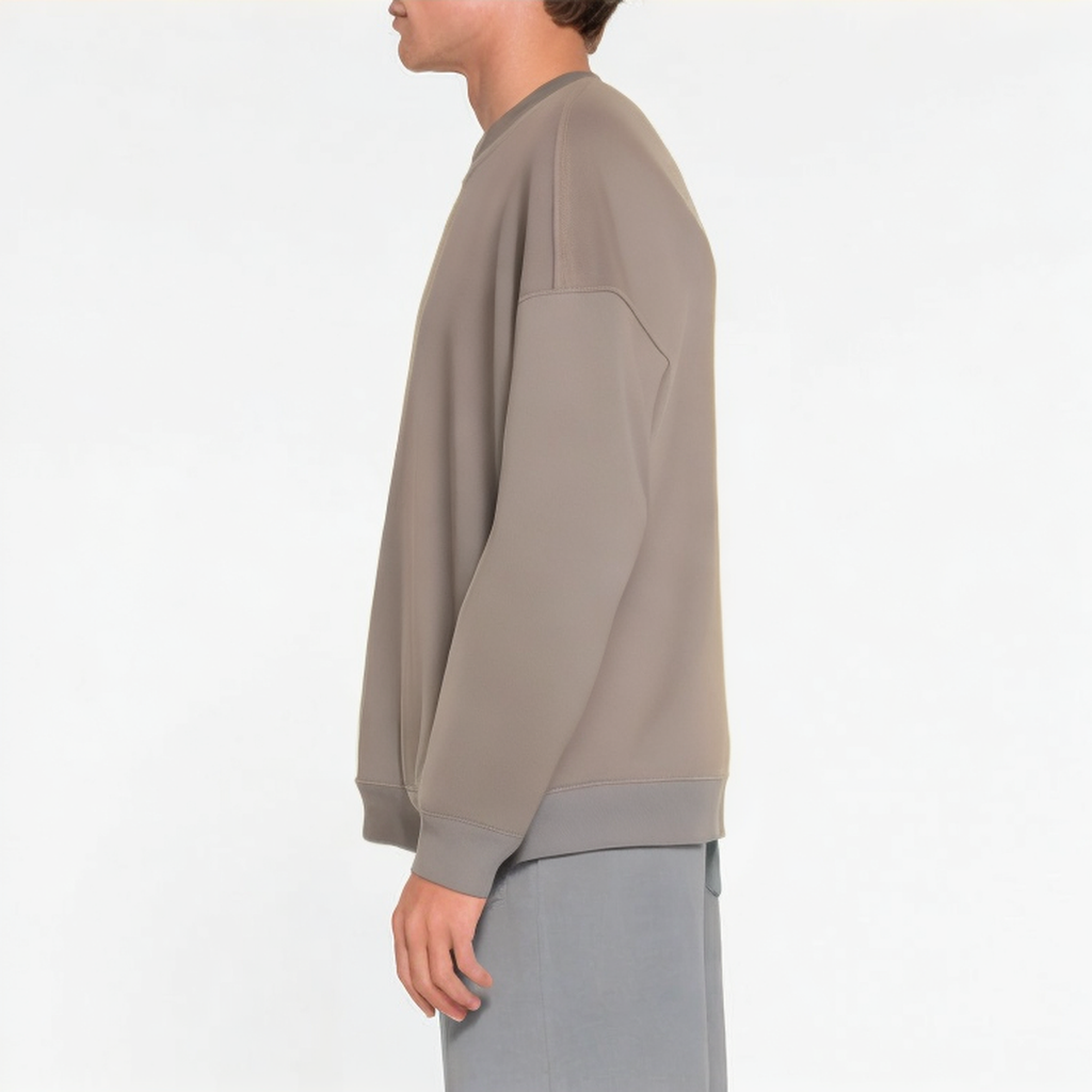 Loose ribbed crew neck men's sweatshirt
