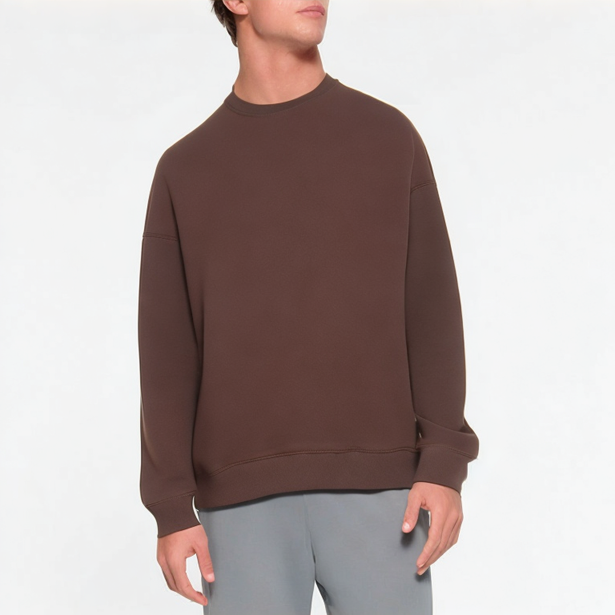 High quality brown loose fitting men's sweatshirt