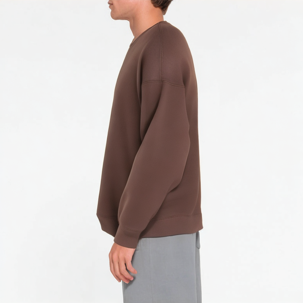 High quality brown loose fitting men's sweatshirt
