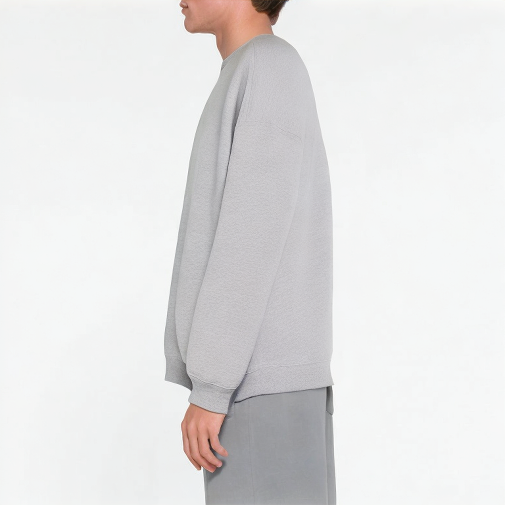 Light grey crew neck loose fit men's sweatshirt