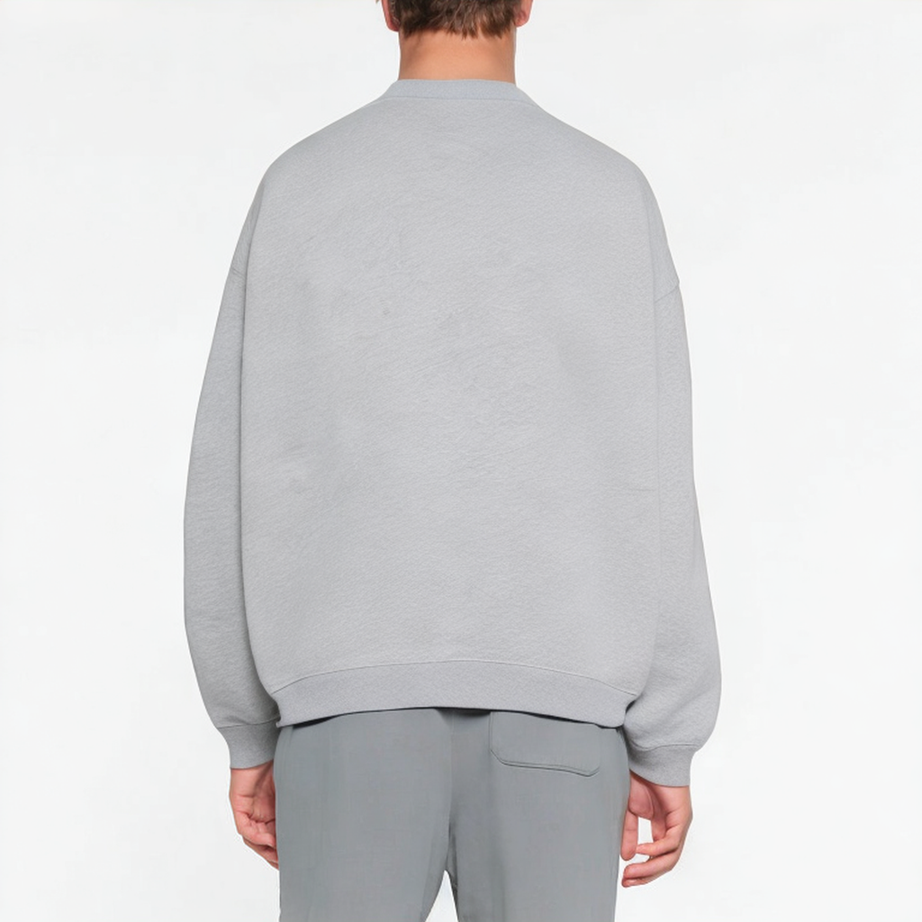 Light grey crew neck loose fit men's sweatshirt