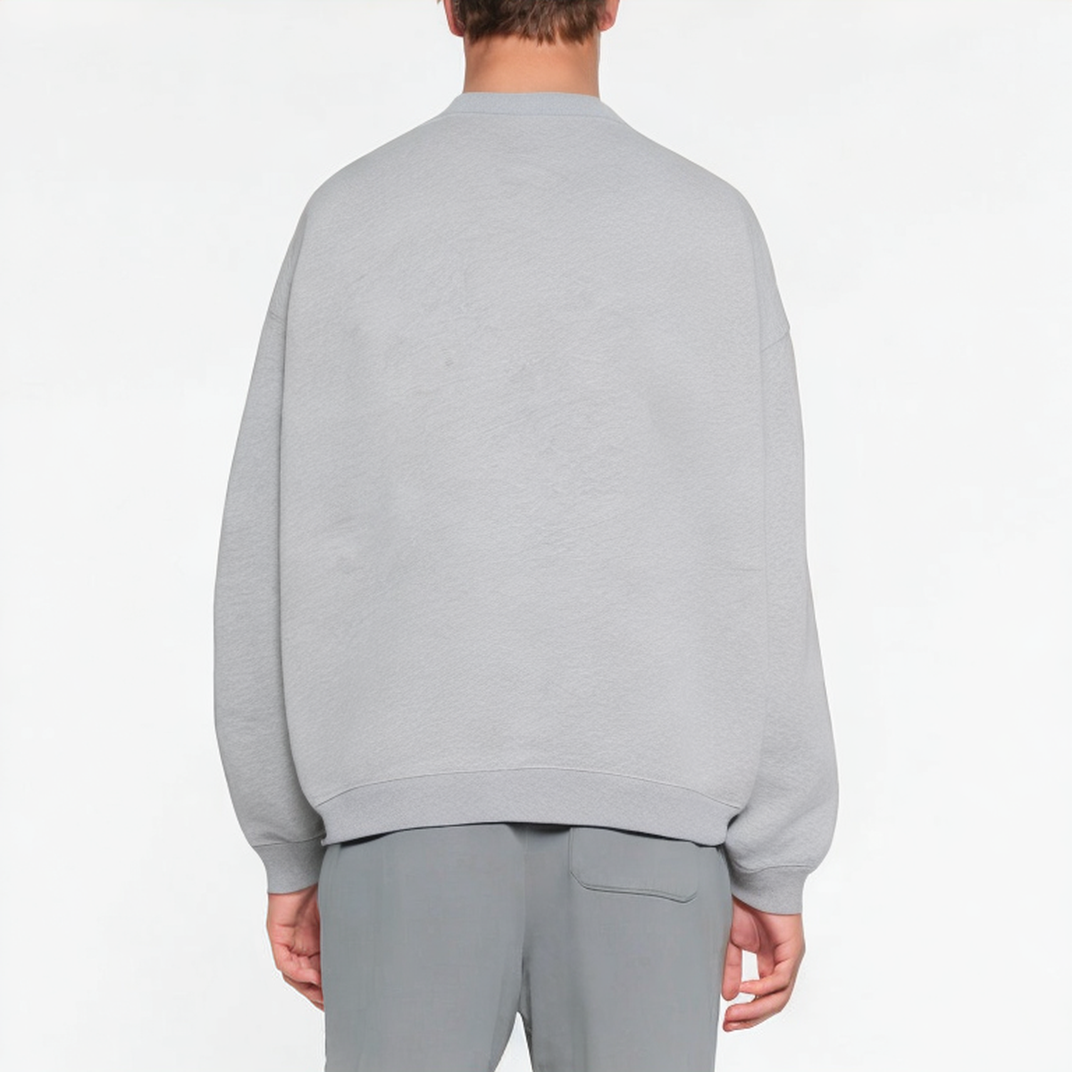 Light grey crew neck loose fit men's sweatshirt