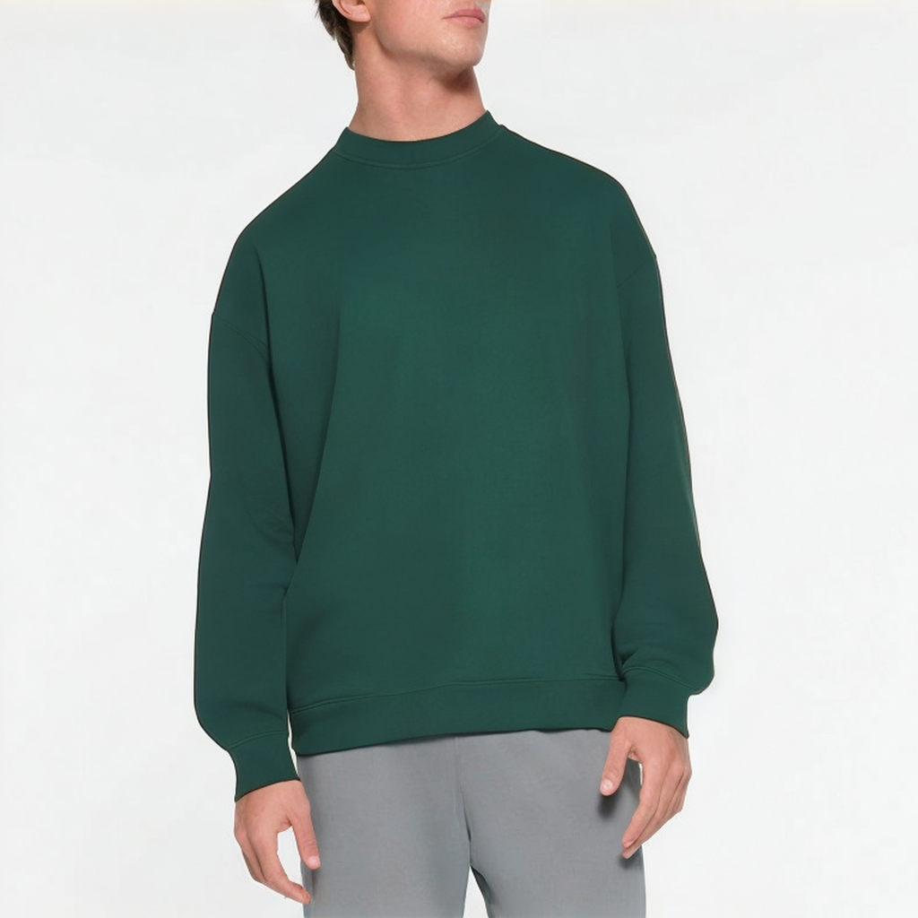 Green long sleeve loose fit men's sweatshirt