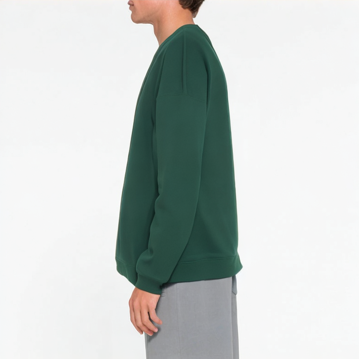 Green long sleeve loose fit men's sweatshirt