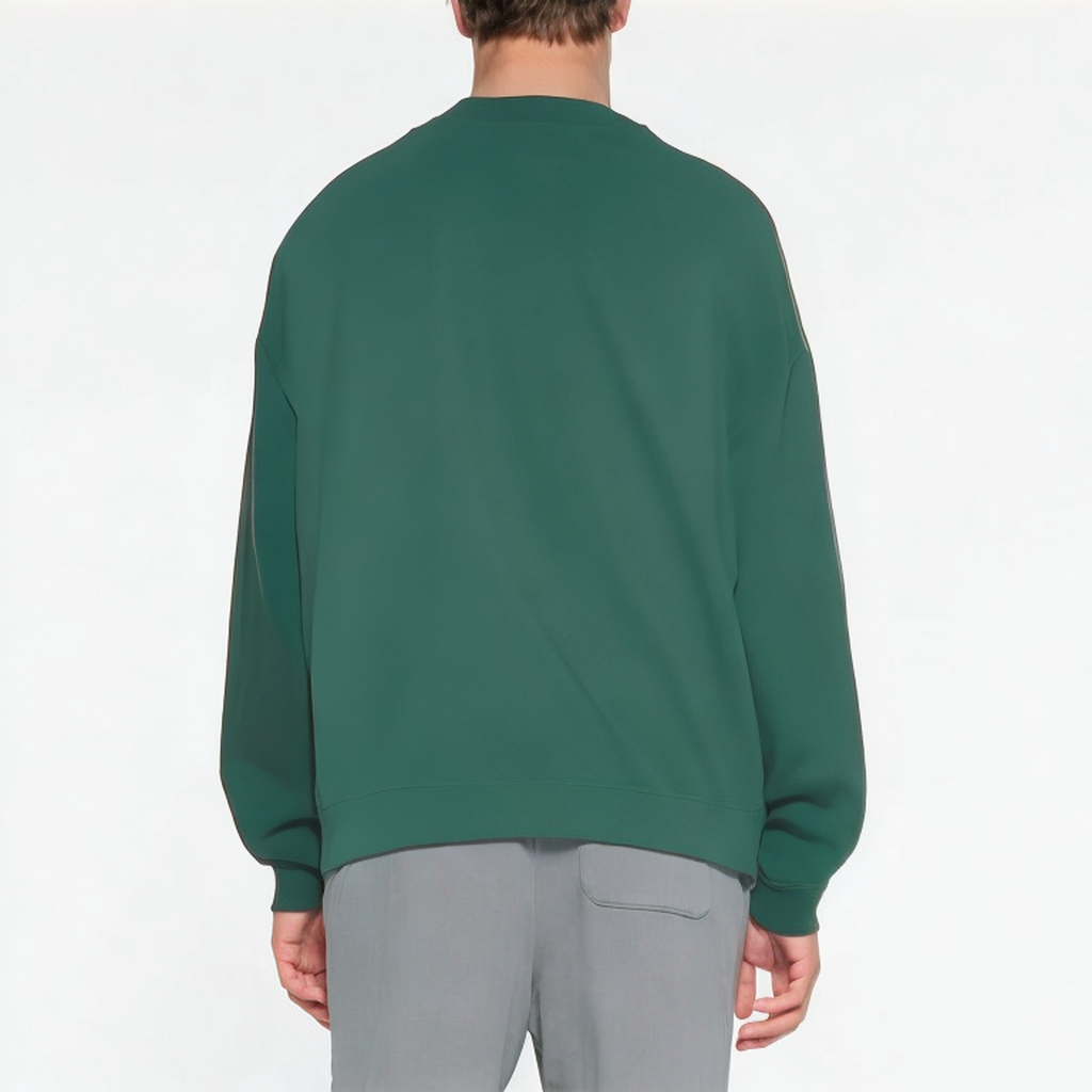 Green long sleeve loose fit men's sweatshirt