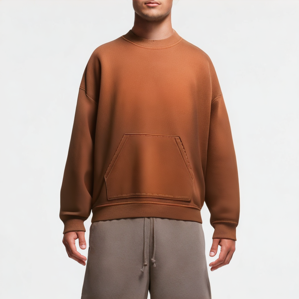 Vintage acid washed breathable men's sweatshirt