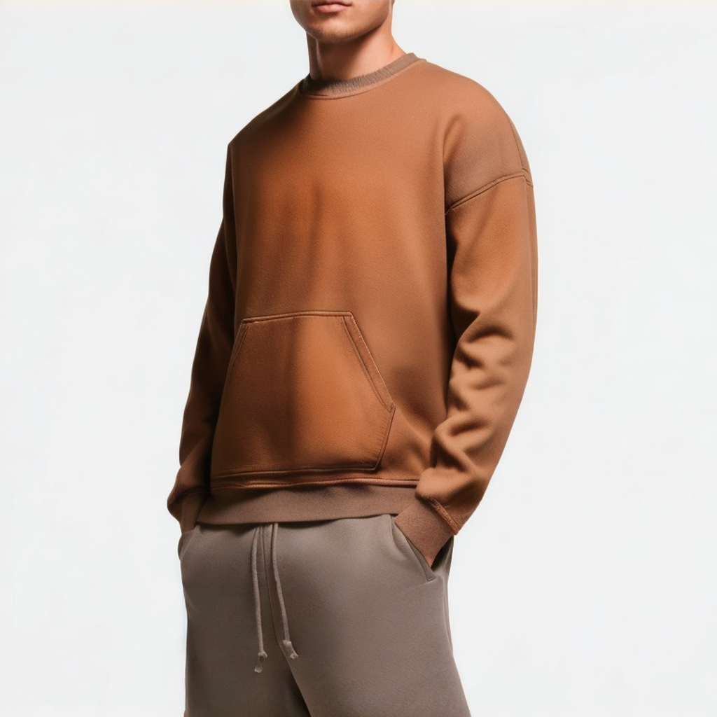 Vintage acid washed breathable men's sweatshirt