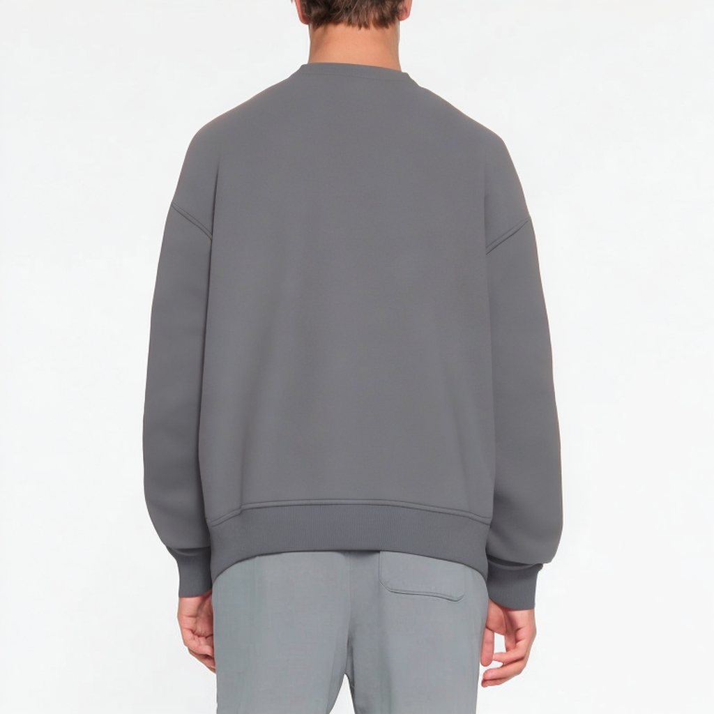 Gray long-sleeve knitted men's sweatshirt