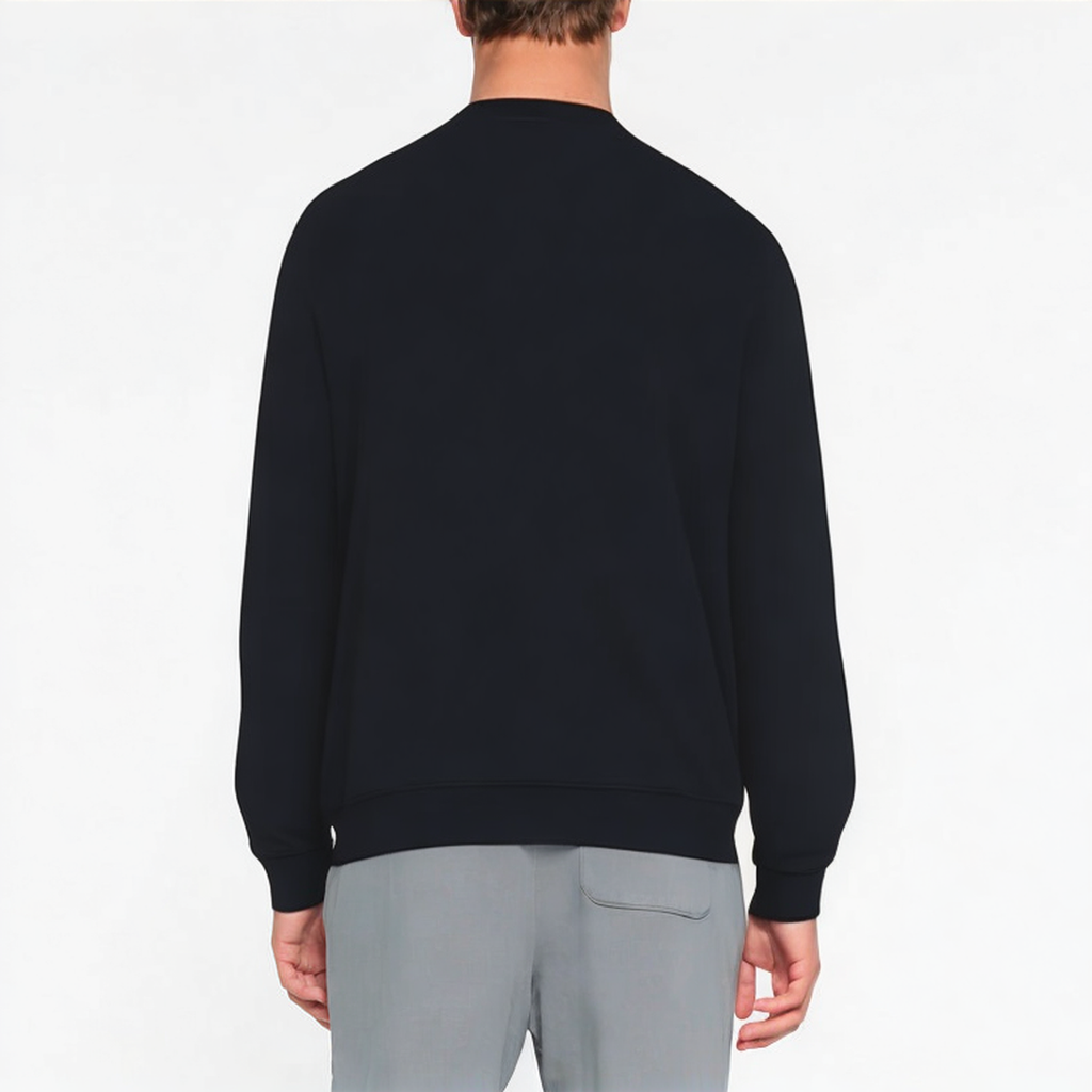 Black crew neck long sleeve men's sweatshirt