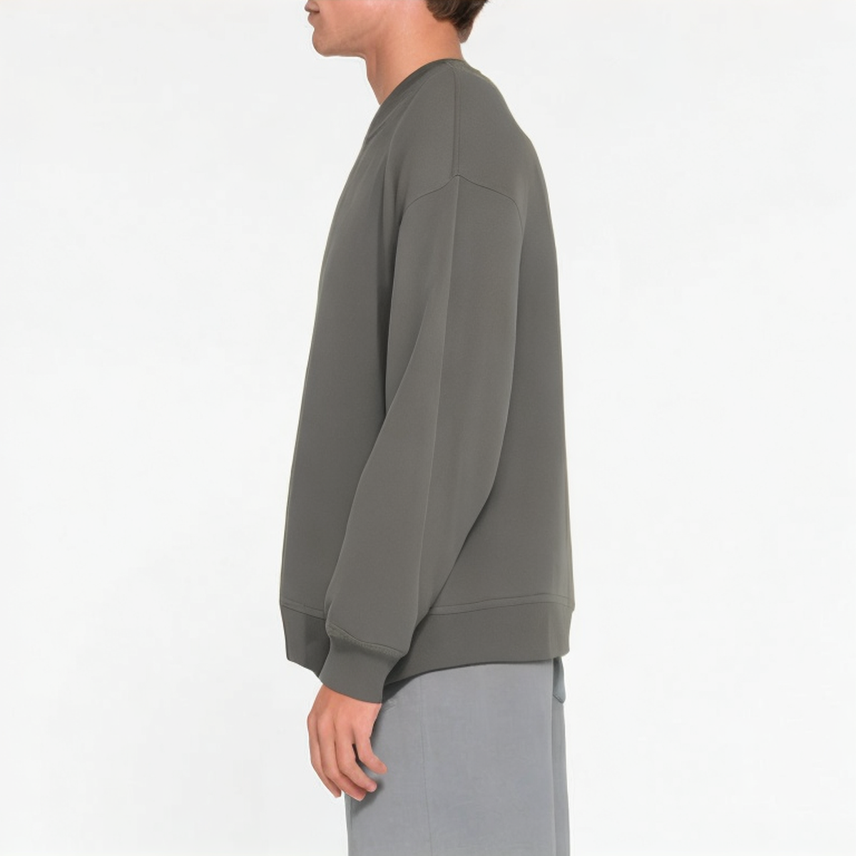 High quality gray crew neck men's sweatshirt