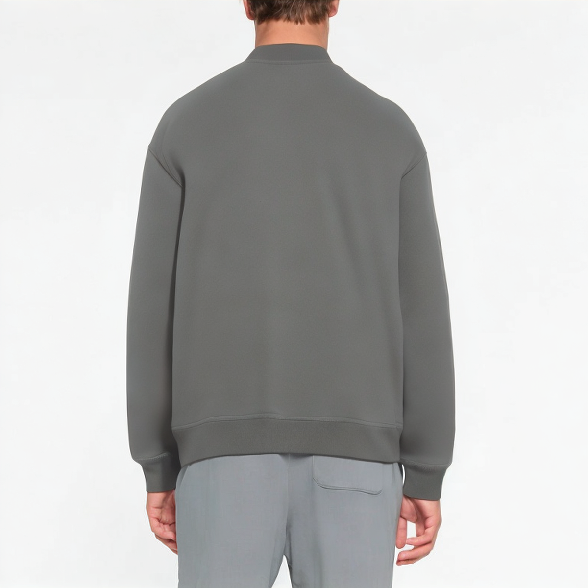 High quality gray crew neck men's sweatshirt