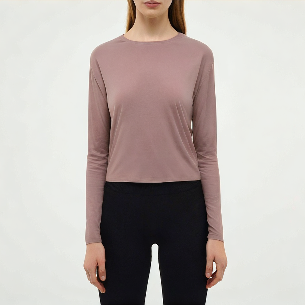 Simple and breathable women's tight long-sleeved T-shirt