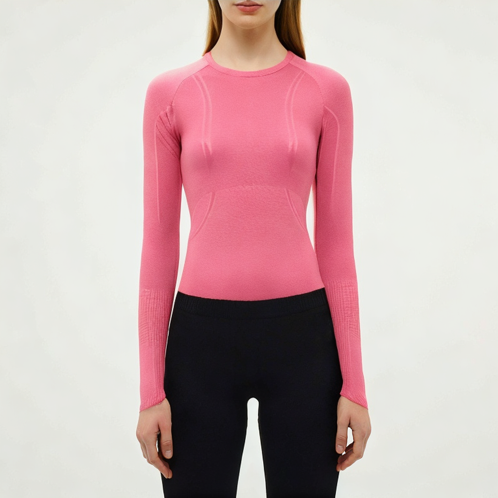 Round neck breathable women's tight long sleeve T-shirt
