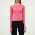 Round neck breathable women's tight long sleeve T-shirt