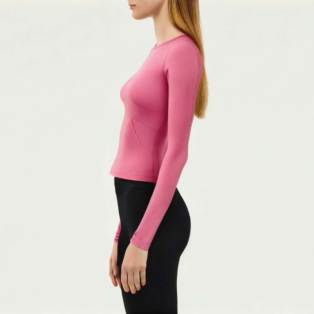 Round neck breathable women's tight long sleeve T-shirt