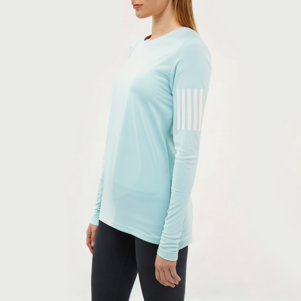 Blue breathable women's loose long-sleeved T-shirt