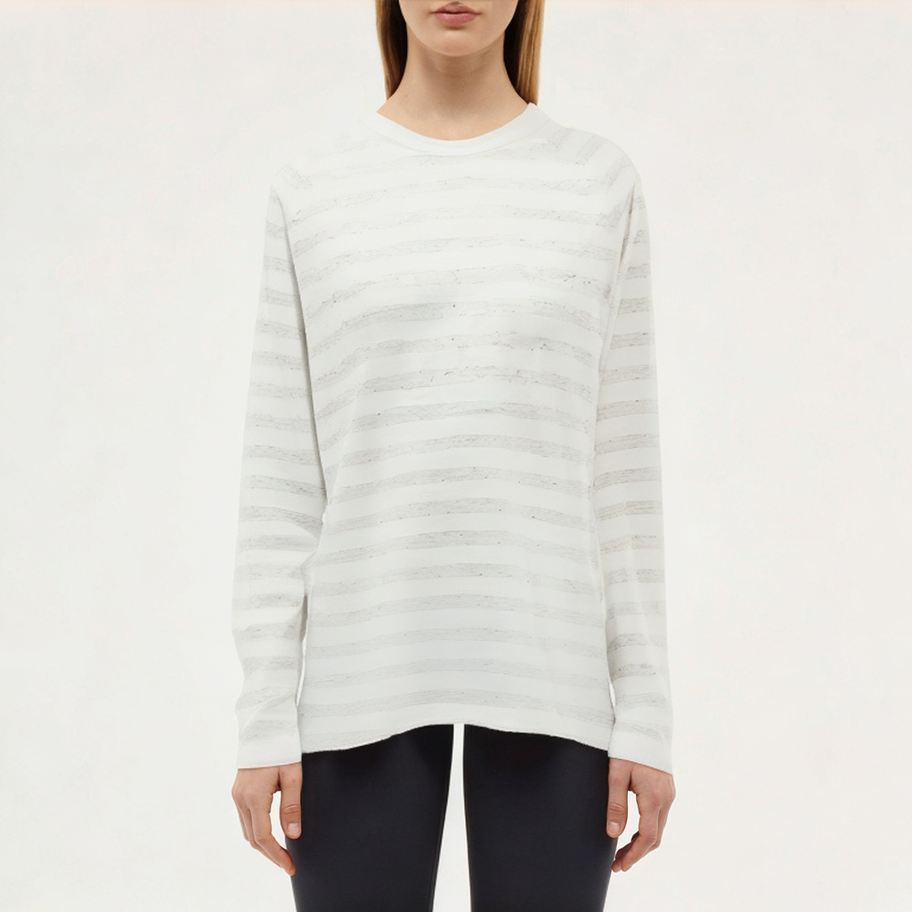 Striped round neck women's loose long-sleeved T-shirt