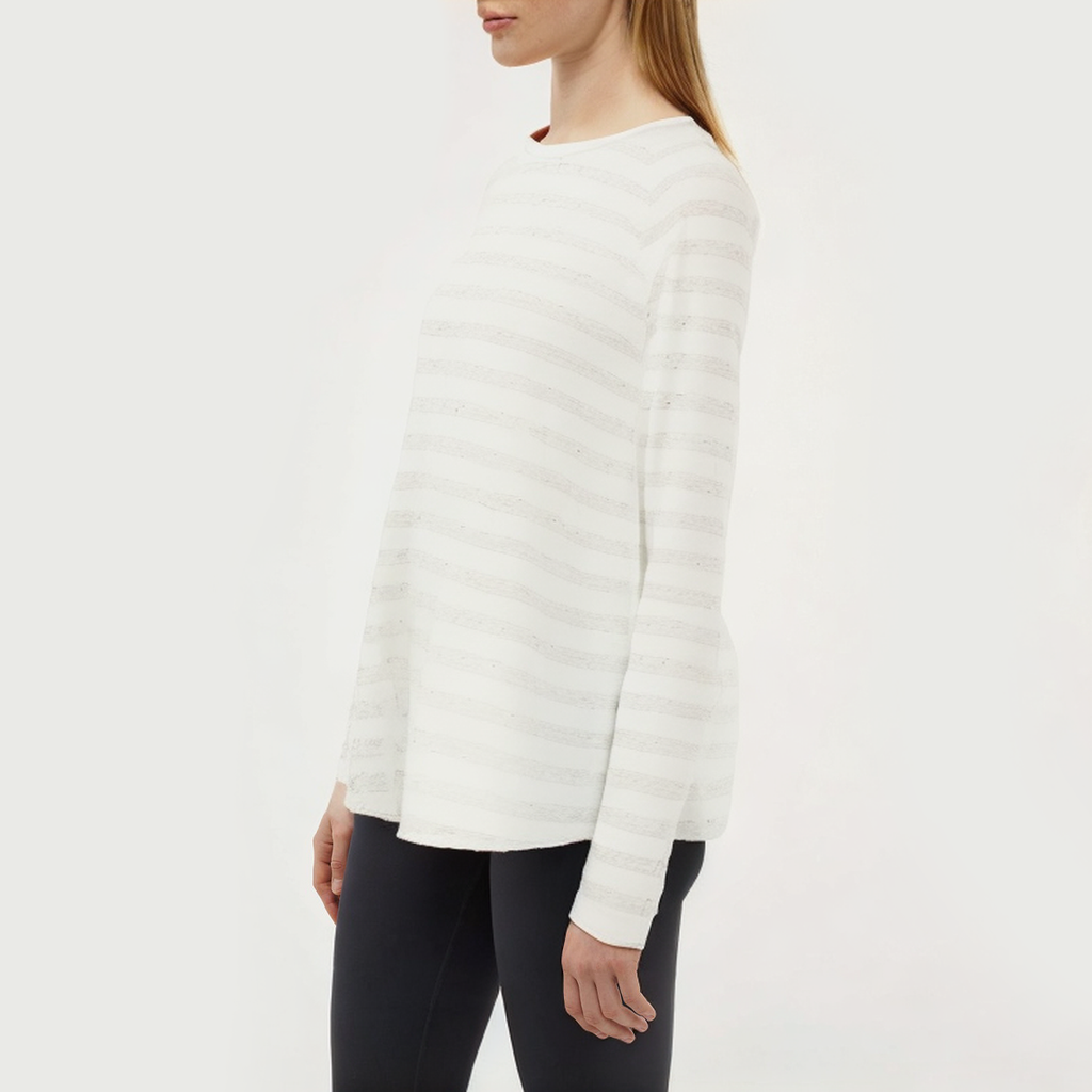 Striped round neck women's loose long-sleeved T-shirt