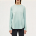 Light blue breathable women's loose long-sleeved T-shirt