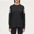 Black breathable women's loose long-sleeved T-shirt