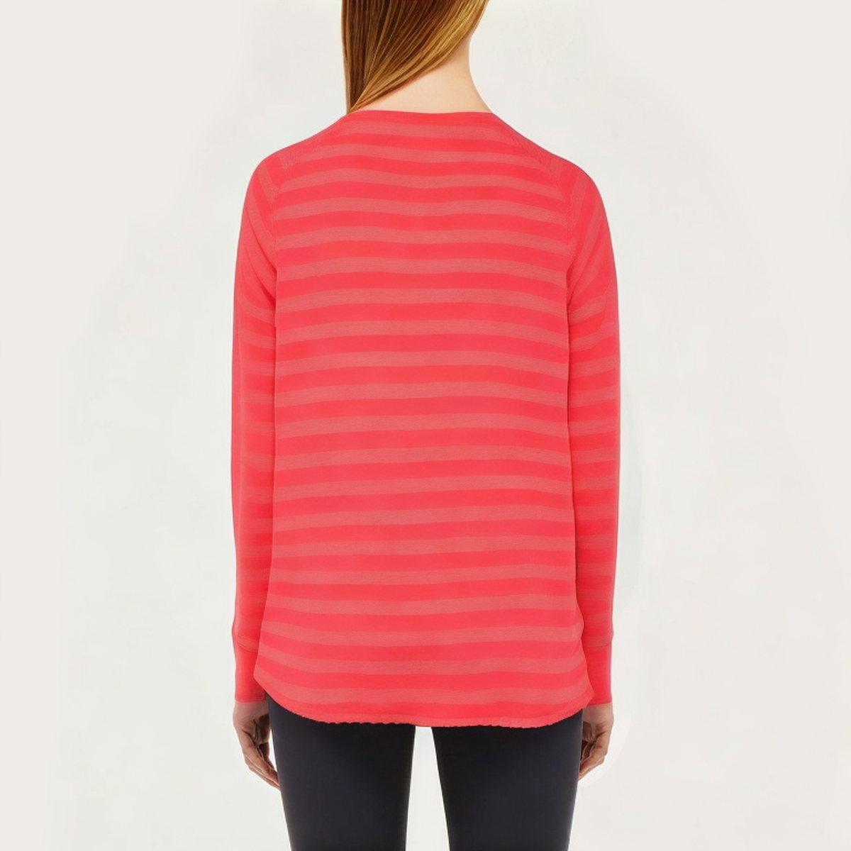 Striped breathable women's loose long-sleeved T-shirt