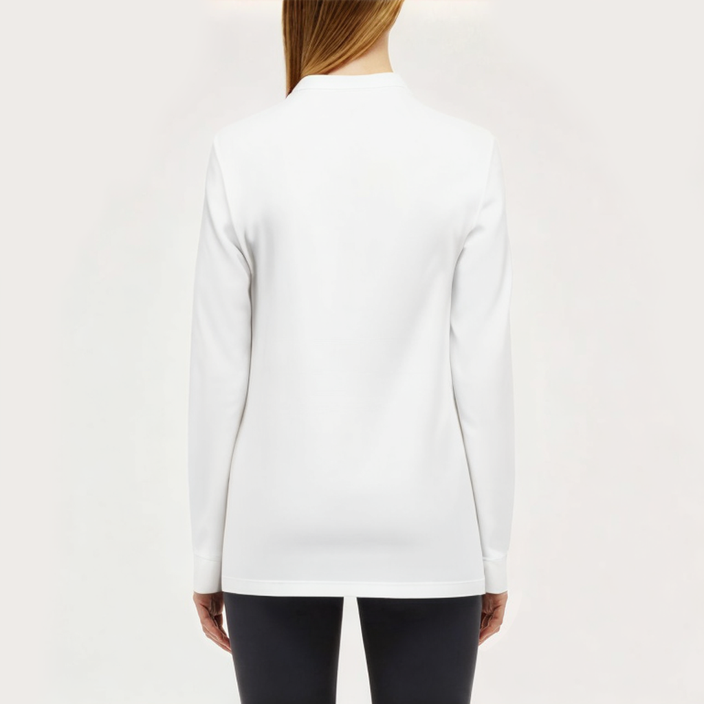 White breathable women's loose long-sleeved T-shirt