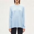 Blue quick-drying ladies loose long-sleeved T-shirt