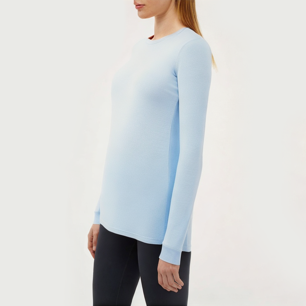 Blue quick-drying ladies loose long-sleeved T-shirt