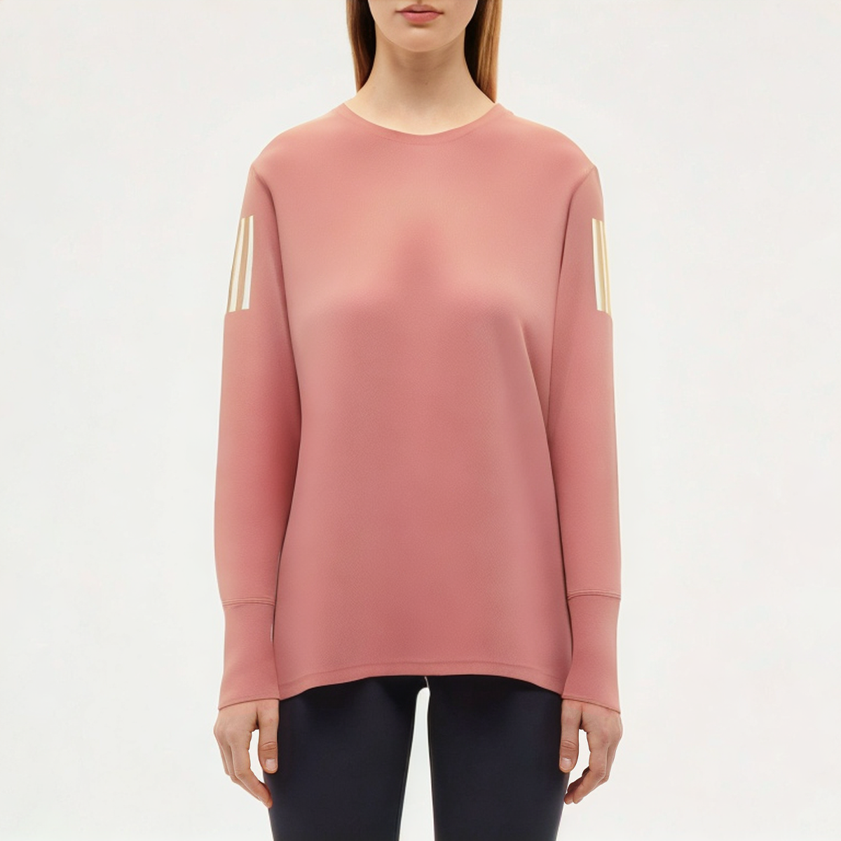 Round neck breathable women's loose long-sleeved T-shirt