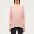 Pink round neck women's loose long-sleeved T-shirt