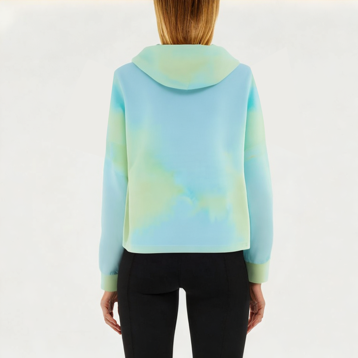 Tie dye hooded women's sports sweatshirt