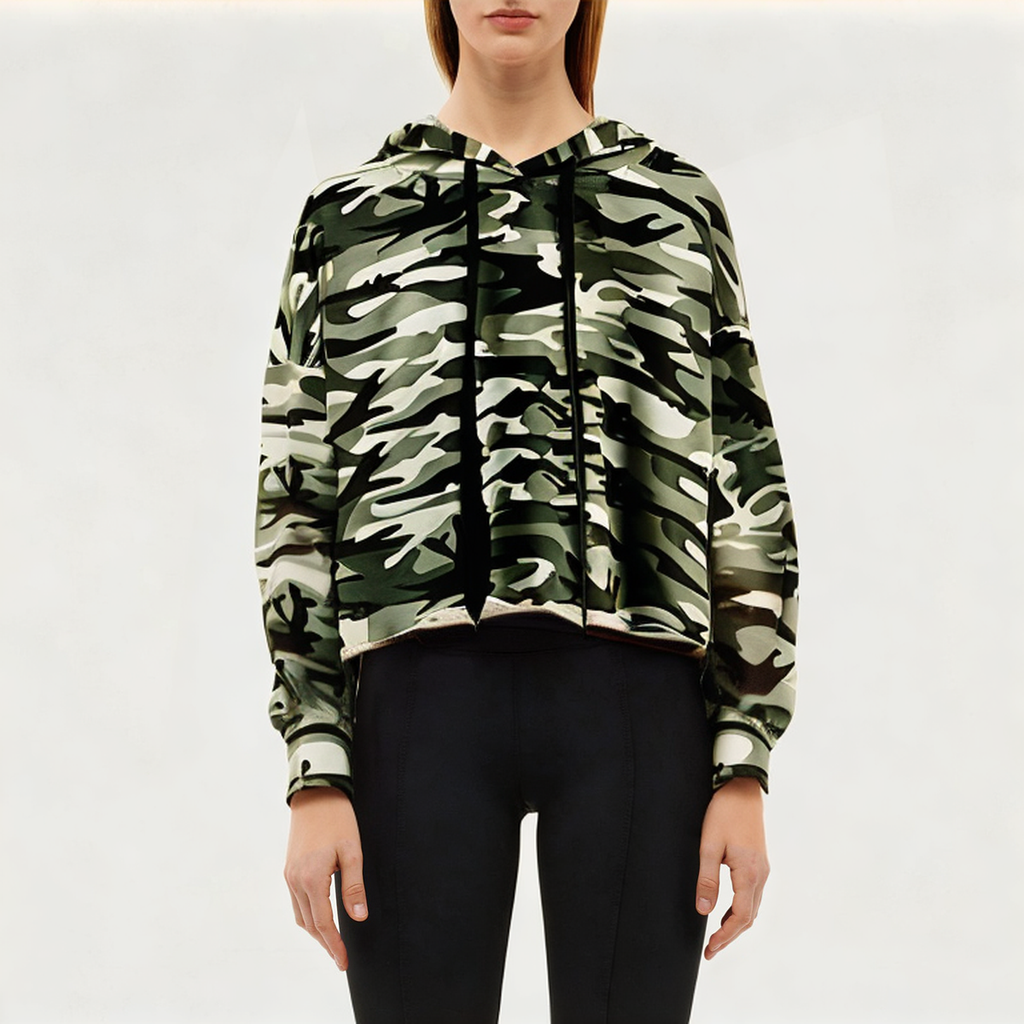 Camouflage print women's sports sweatshirt